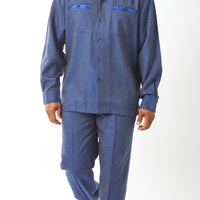 Mens Stacy Adams Navy Blue Shimmer 2 Piece Set Walking Suit 65075