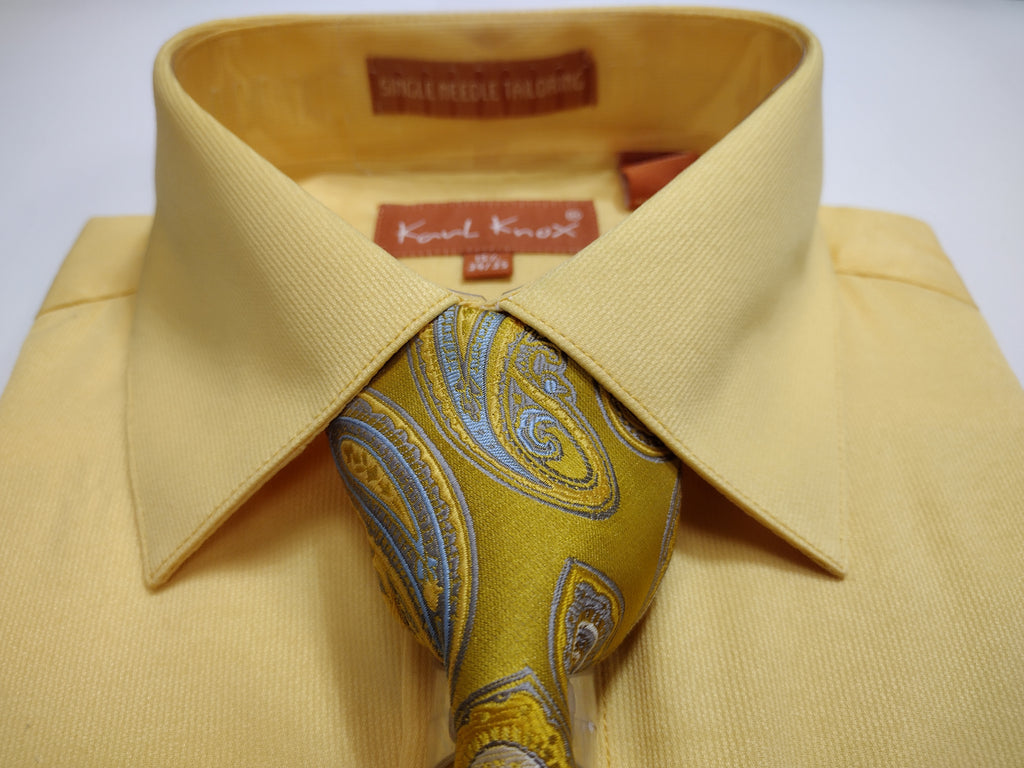 neon yellow mens dress shirt $51 Calabrum Men's Yellow Modern Performance Dress Shirt Size 15-15.5 33/34