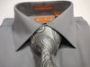 Mens Charcoal Gray Grey French Cuff Dress Shirt + Paisley Tie Karl Knox SX4523
