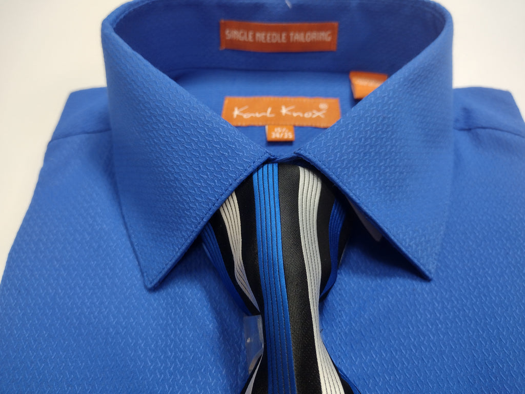 Mens Royal Blue French Cuff Dress Shirt + Paisley Tie Karl Knox SX4520 | Nader Fashion Las Vegas Mens Royal Blue French Cuff Dress Shirt + Paisley Tie Karl Knox SX4520 | Nader Fashion Las Vegas