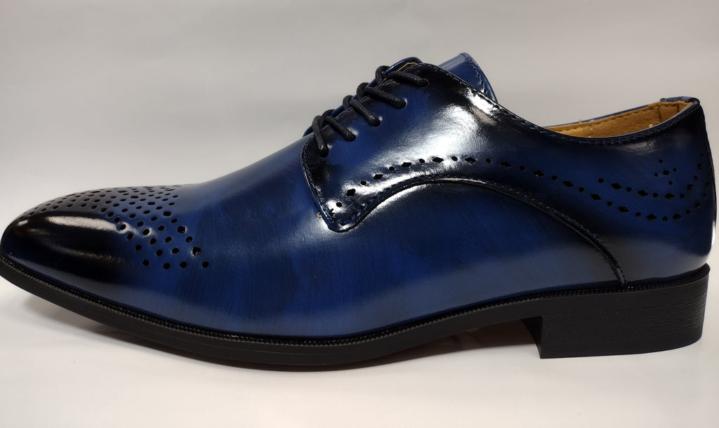 Mens Elegant Navy Blue Black Fade Diamond Cutout Dress Shoes Antonio Cerrelli 6873 Mens Elegant Navy Blue Black Fade Diamond Cutout Dress Shoes Antonio Cerrelli 6873
