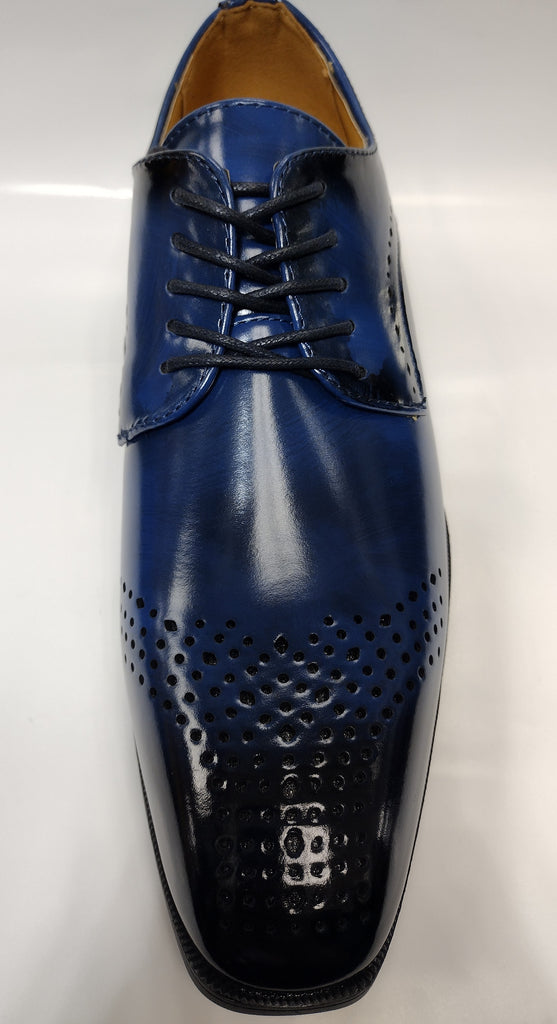 Mens Elegant Navy Blue Black Fade Diamond Cutout Dress Shoes Antonio Cerrelli 6873 11 Mens Elegant Navy Blue Black Fade Diamond Cutout Dress Shoes Antonio Cerrelli 6873 11