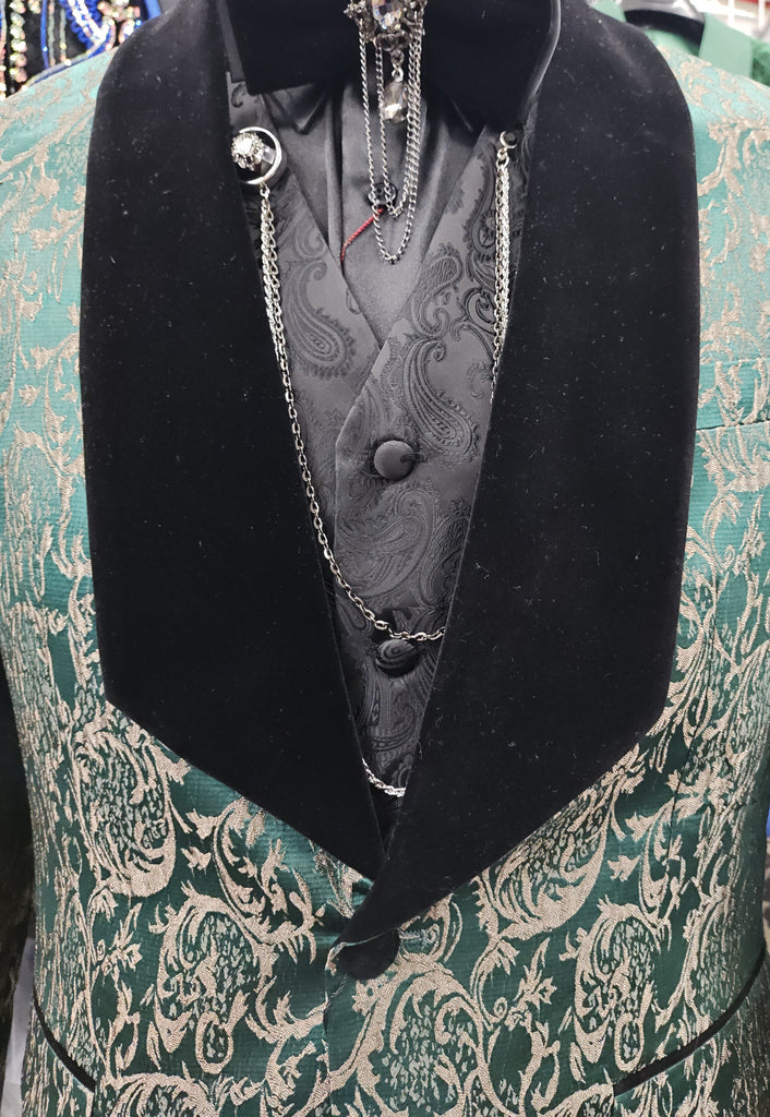 black and green formal dress mens Green Formal Wear
