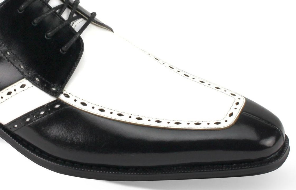 classic black and white dress shoes Amazon.com | HuitJours Men Black White Oxford Gatsby Lace up Dress Shoes Wingtip Colors Brogues Spectator Two Tone Shoes (A-Black White,6.5)