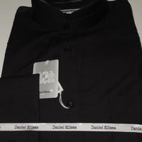 Mens Black High Collar Nehru Collarless Style French Cuff Dress Shirt DS3002C - Nader Fashion Las Vegas