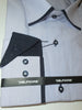 Mens Del Fiore 65/2 Stylish New Design Shirt Lite Lavender Stripe Navy Contrast - Nader Fashion Las Vegas