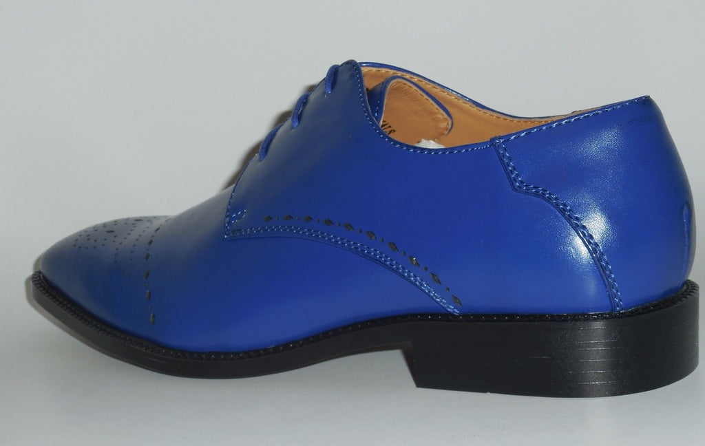 Mens Cool Perforated Royal Blue Oxford Fashion Dress Shoes Antonio Cer  Nader Fashion Las Vegas