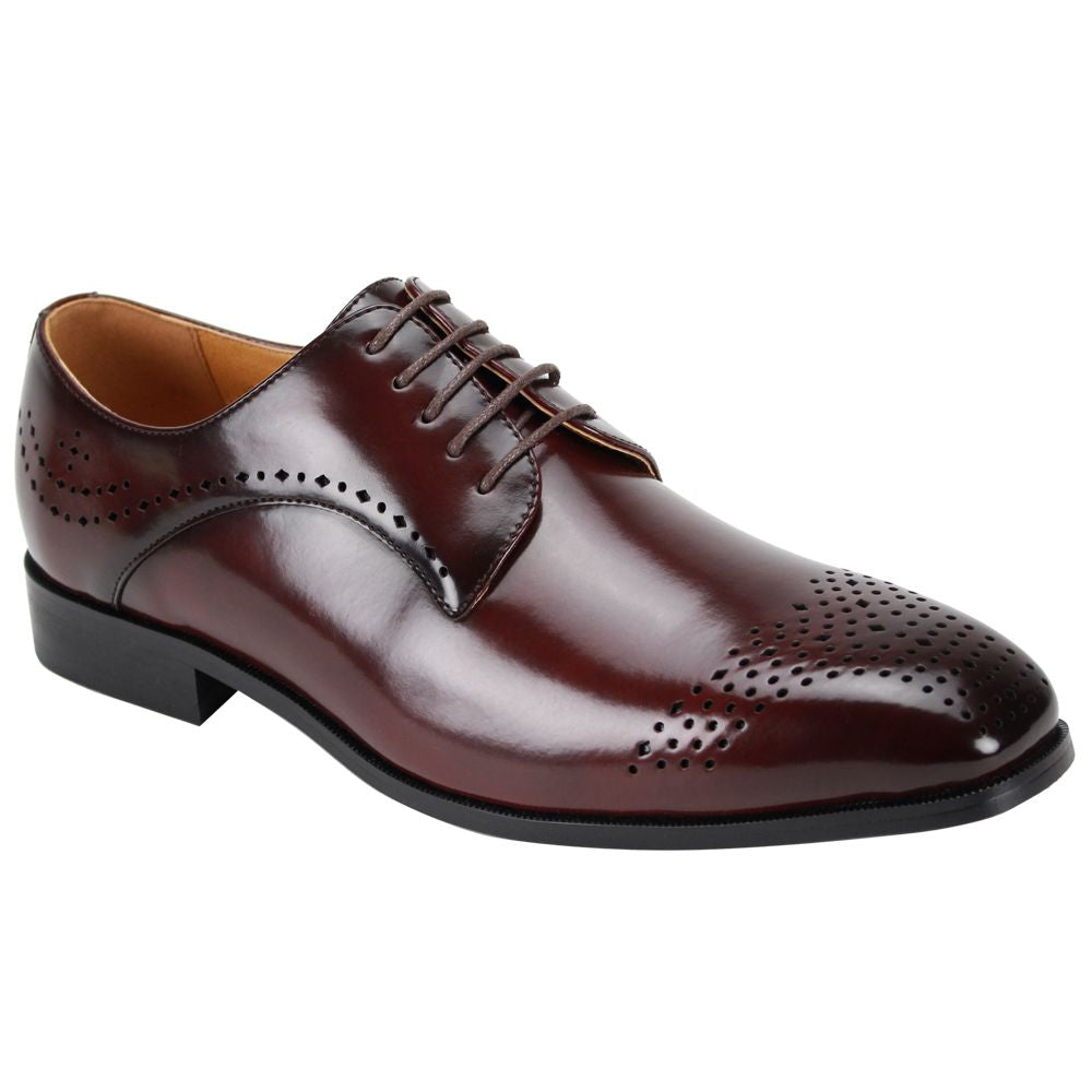 Mens Sophisticated Burgundy Perforated Dress Shoes Antonio Cerrelli 6873 S