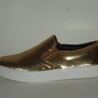 Mens Shiny Sparkly Gold Sequin Sneakers Casual Sole After Midnight 6758 S