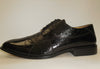 Mens Elegant Black Croco-Look Dress Oxford Shoes Liberty LS1105 S