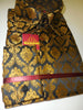 Mens Black Mega Gold Arabesque High Collar French Cuff Shirt SANGI Monaco Coll. 1008