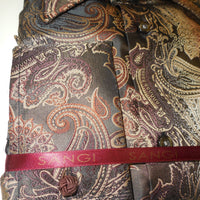 Mens Chocolate Paisley High Collar Jacquard Shirt SANGI ROME COLLECTION # 2014