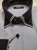 Mens Blue White Stripe Navy Collar Fitted Turkish Designer Shirt Del Fiore 102/01