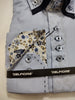 Mens Sky Blue Fitted Designer Shirt Floral Lined Collar & Cuff Del Fiore 07/02