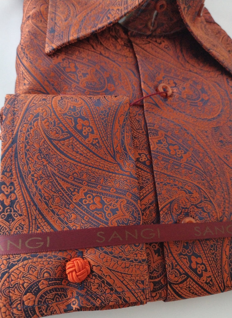 burnt orange mens dress shirt Mens Gorgeous Burnt Orange Paisley High Boy Collar Shirt SANGI MONACO burnt orange mens dress shirt Mens Gorgeous Burnt Orange Paisley High Boy Collar Shirt SANGI MONACO
