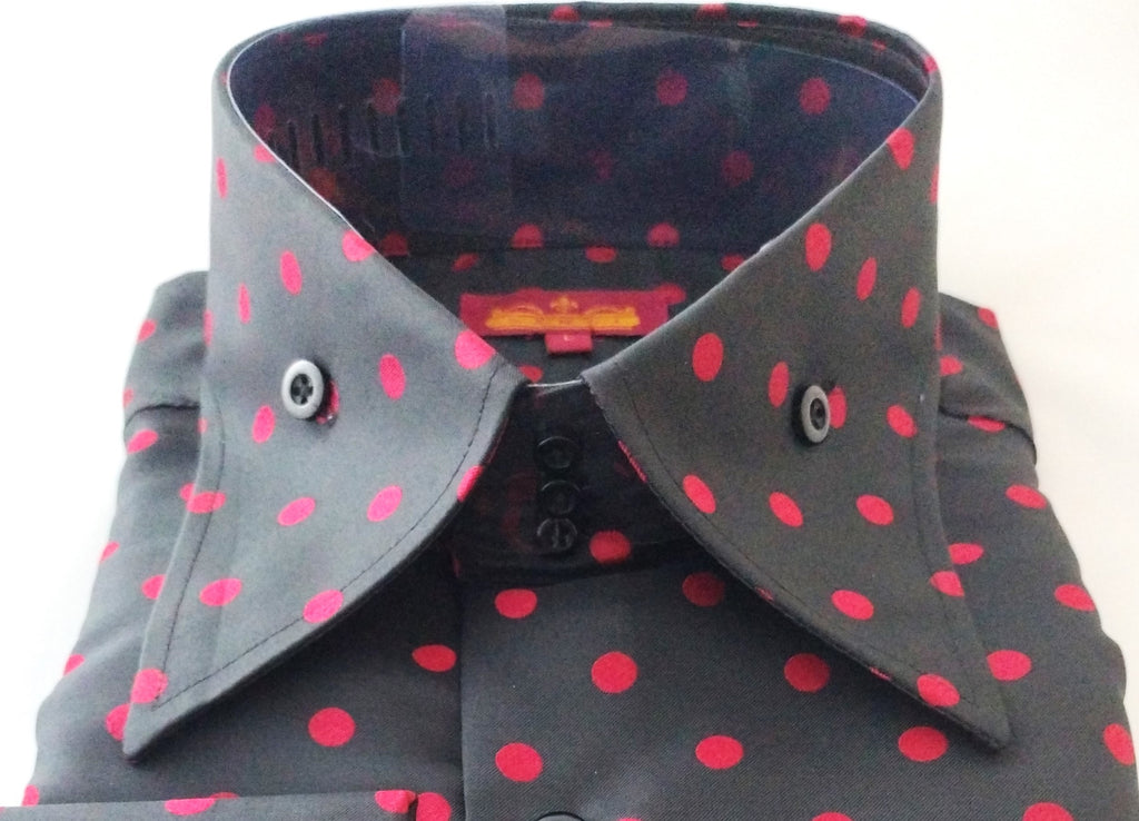 mens black polka dot dress shirt Men's Black Polka Dot Dress Shirts Paul Fredrick