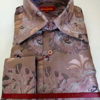 Mens Plum Rose Sophisticated Sparkle High Collar Shirt FC SANGI MONACO COLL 2107