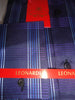 Mens Leonardi Rich Navy & Purple Tartan Plaid High Collar F/C Dress Shirt # 001 - Nader Fashion Las Vegas