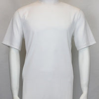 Mens Elegant Silky White Mock Neck Dressy T-Shirt