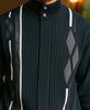 Mens SilverSilk Classy Black Gray Argyle Knit Zip Jacket w/ Elbow Patch 11009