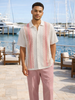 Mens SilverSilk Summer Knit Outfit Light Pink and White Gorgeous Design 21012