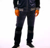 Mens Designer Stacy Adams Velour Velvet Slim Fit Track Suit Navy Black Geo 2605