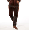 Mens Designer Stacy Adams Embossed Velvet Track Suit Slim Fit Rich Brown w/Hoody 2606