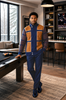 Mens SilverSilk Deluxe Sweater Jacket Navy Blue Copper Stitching 31006 (JACKET ONLY)
