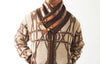 Mens SilverSilk Brown Tan Knit Zippered Jacket High Collar Buckle Detail 61019