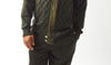 Mens SilverSilk Olive Green Knit Dress Jacket Full Zipper, Elbow Patch, Gold Buttons 61024