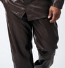 Mens Stacy Adams Rich Brown Leather Look 2 Piece Set Walking Suit