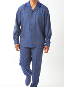 Mens Stacy Adams Navy Blue Shimmer 2 Piece Set Walking Suit 65075