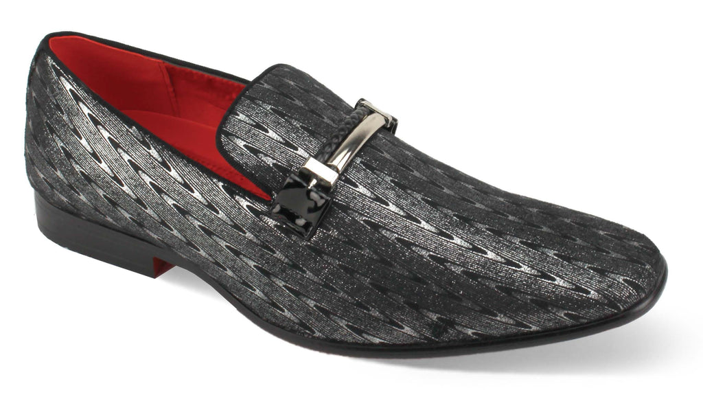 Mens Refined Black + Silver Flecked Formal Look Dress Loafers Shoes Af Mens Refined Black + Silver Flecked Formal Look Dress Loafers Shoes Af