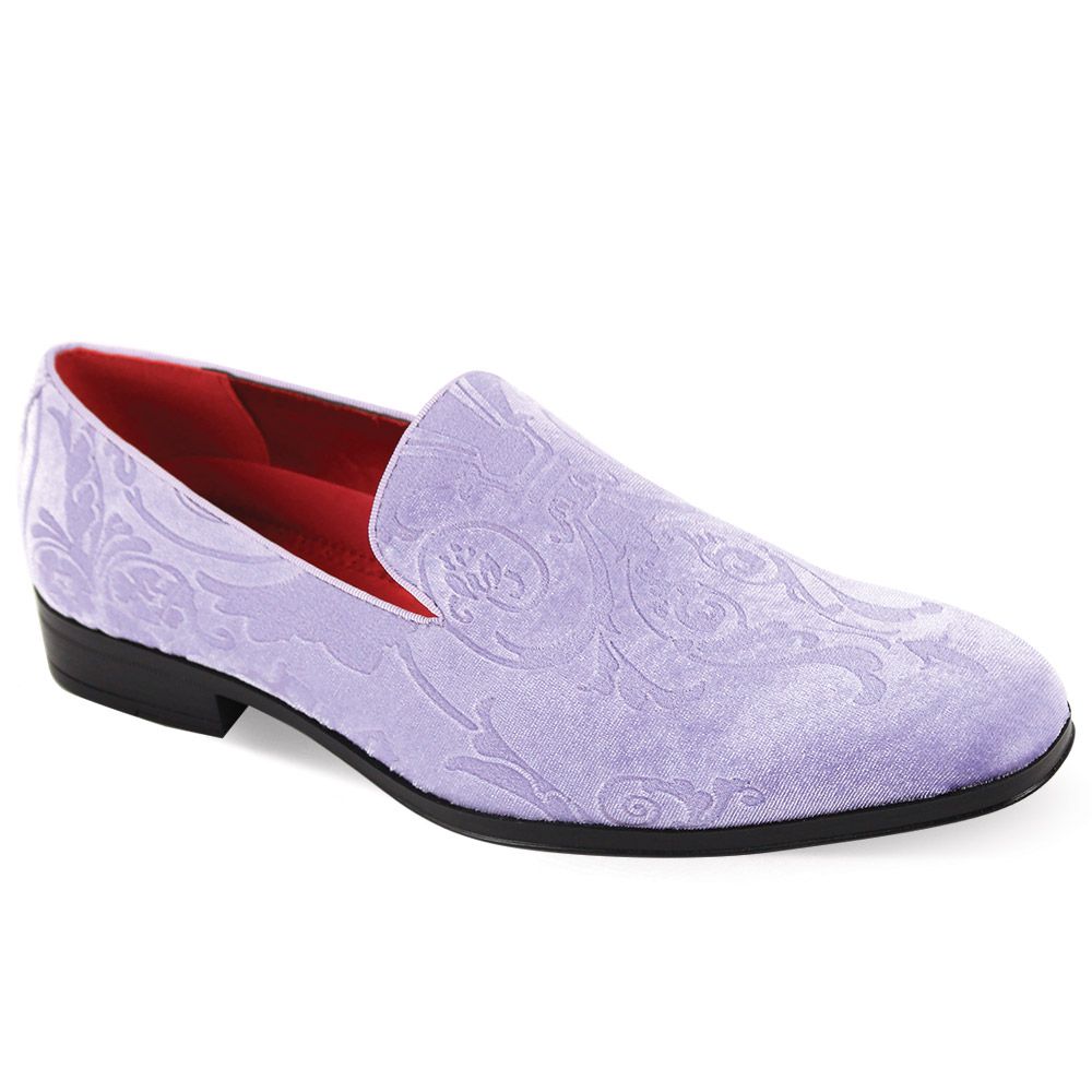 Mens Lavender Elegant Baroque Velvet Dress Loafers Shoes Wedding Prom After Midnight 7017