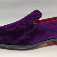 Mens Regal Purple Baroque Embossed Velvet Dress Loafers Shoes After Midnight 7017