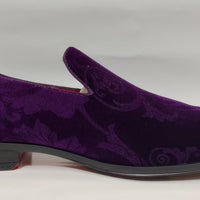 Mens Regal Purple Baroque Embossed Velvet Dress Loafers Shoes After Midnight 7017