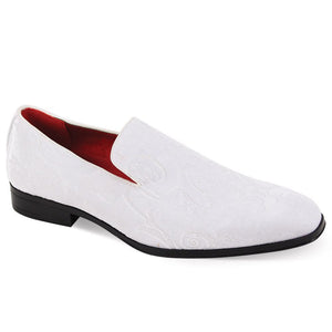 Mens White Baroque Embossed Velvet Dress Loafers Shoes Wedding Prom After Midnight 7017