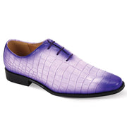 Mens Lavender Purple Color Fade Faux Croc Oxford Dress Shoes Antonio Cerrelli Elite 7027