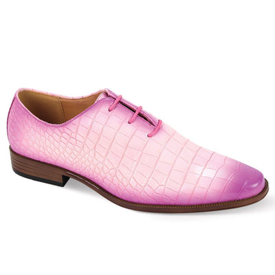 Mens Bubblegum Pink Color Fade Oxford Dress Shoes Antonio Cerrelli Elite 7027