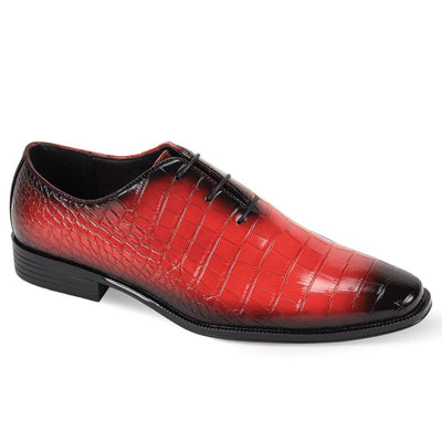 Mens Red Black Color Fade Exotic Print Oxford Dress Shoes Antonio Cerrelli 7027