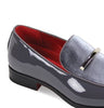 Mens Smoke Gray Velvet Patent Leather Formal Dress Shoes After Midnight 7041