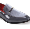 Mens Smoke Gray Velvet Patent Leather Formal Dress Shoes After Midnight 7041