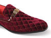 Mens Burgundy Gold Diamond Quilted Velvet Dress Shoes After Midnight 7045