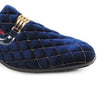 Mens Navy Blue Gold Diamond Quilted Velvet Formal Dress Shoes After Midnight 7045