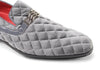 Mens Gray Silver Diamond Quilt Velvet Formal Dress Shoes After Midnight 7045