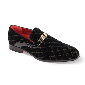 Mens Black Gold Diamond Quilted Velvet Slip-On Dress Shoes After Midni | Nader Fashion Las Vegas Mens Black Gold Diamond Quilted Velvet Slip-On Dress Shoes After Midni | Nader Fashion Las Vegas