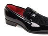 Mens Black Embossed Velvet Patent Leather Dress Shoes After Midnight 7048