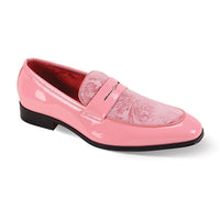 Mens Pink Bubblegum Embossed Velvet Patent Leather Dress Shoes After Midnight 7048