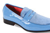 Mens Sky Blue Embossed Velvet Patent Leather Dress Shoes After Midnight 7048