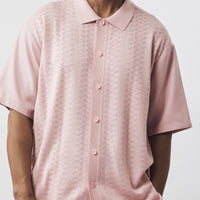 Mens SilverSilk Pink Rose Classy Knit 2 Piece Shirt and Pants Walking Suit 71009